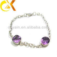 Purple stone charm bracelets purple crystal bracelet